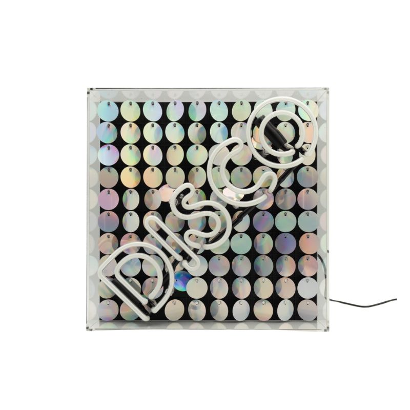 Acryl-Box Neon - Disco Paillette blau