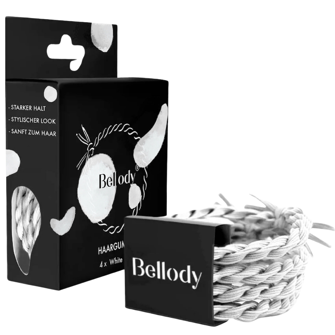 Geflochtene Haargummis Weiss 4er Set