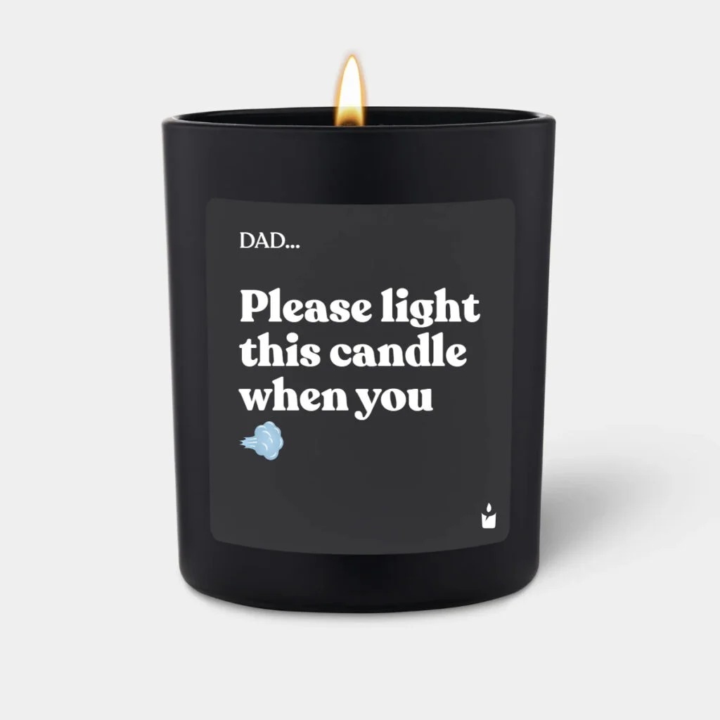 Duftkerze Schwarz Woody Dad... please light this candle when you fart