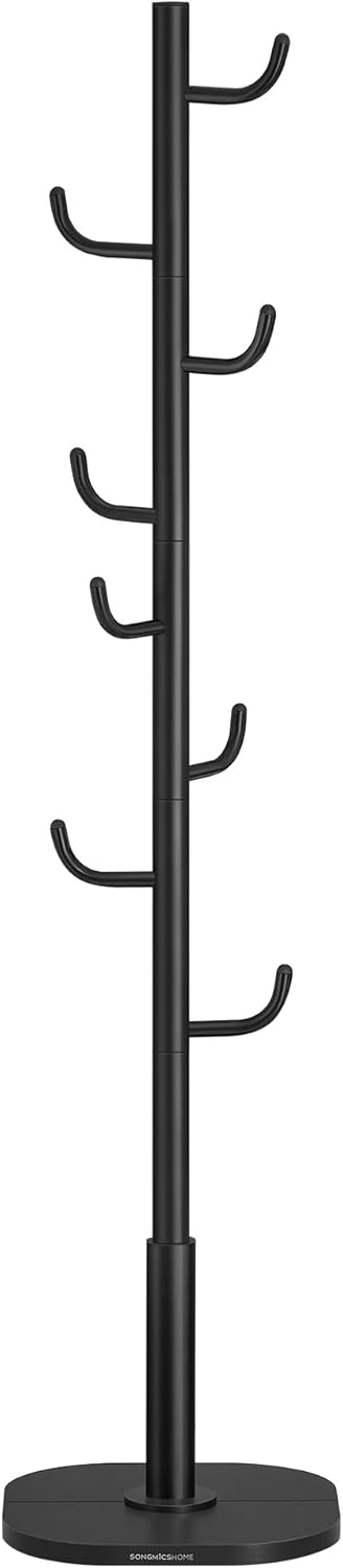 Garderobenständer Kaktus-Design mit 8 Haken Schwarz