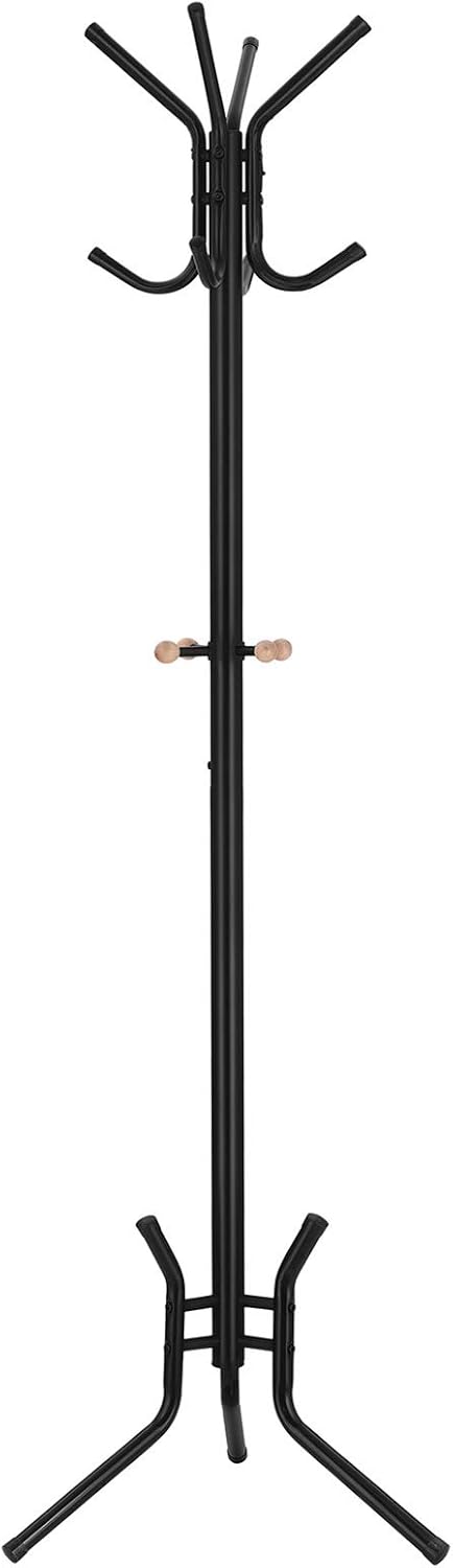 Garderobenständer Metall mit 12 Haken Schwarz