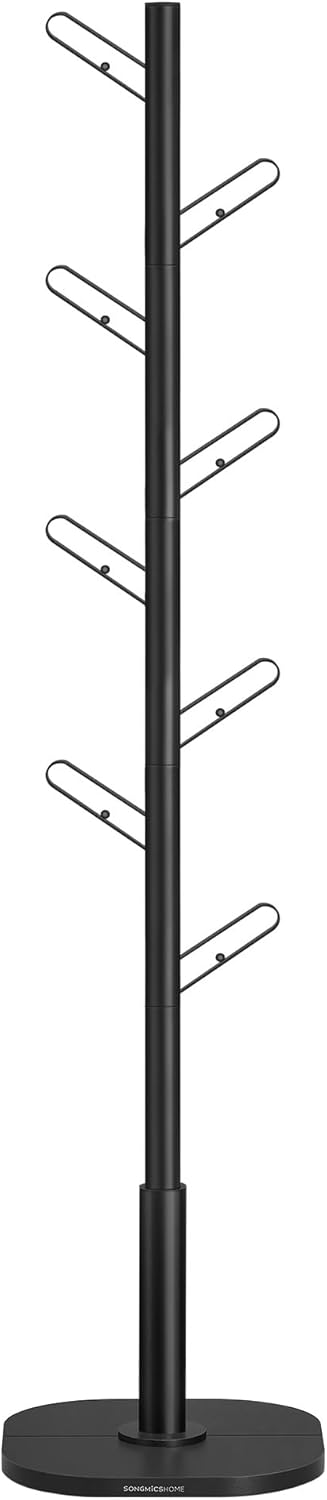 Garderobenständer Baumform mit 8 Haken Schwarz