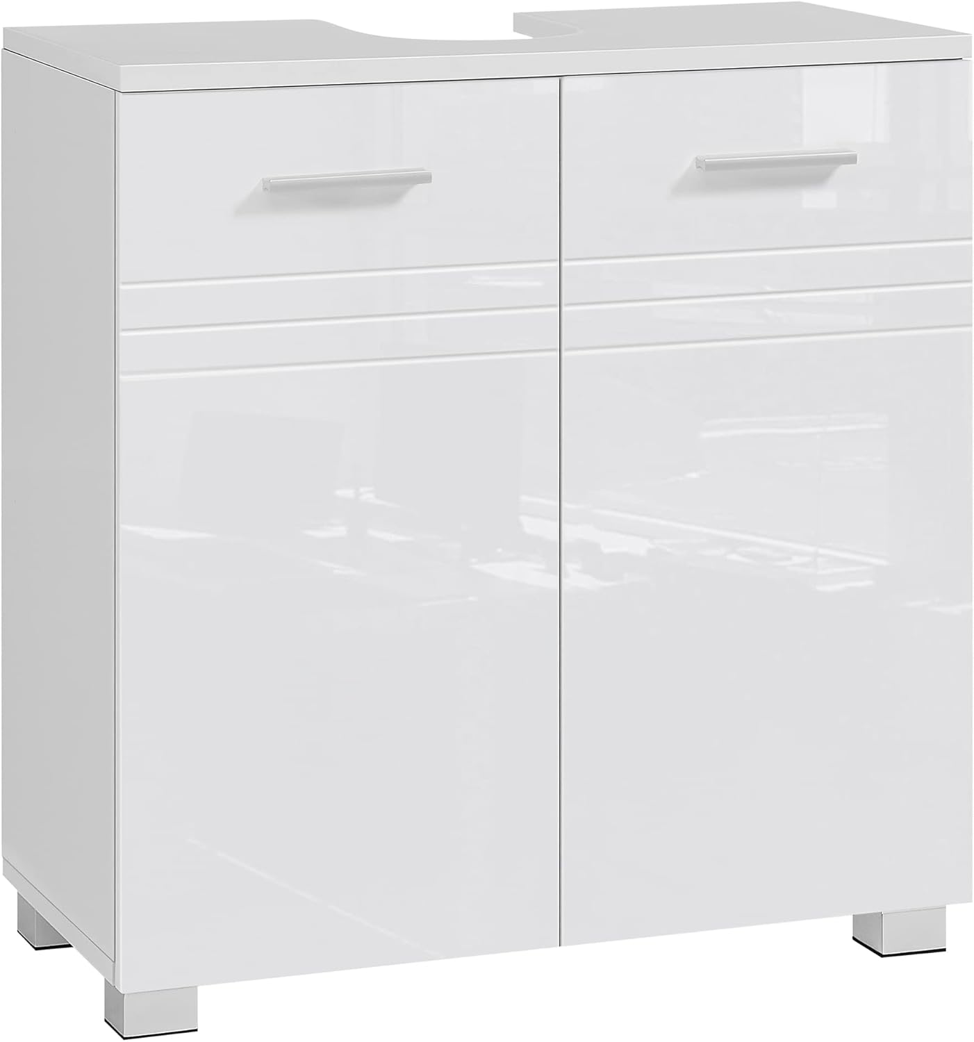 Badezimmerschrank Waschbeckenunterschrank Doppeltür weiss 60cm