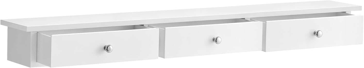 Wandregal mit Schubladen modern platzsparend weiss