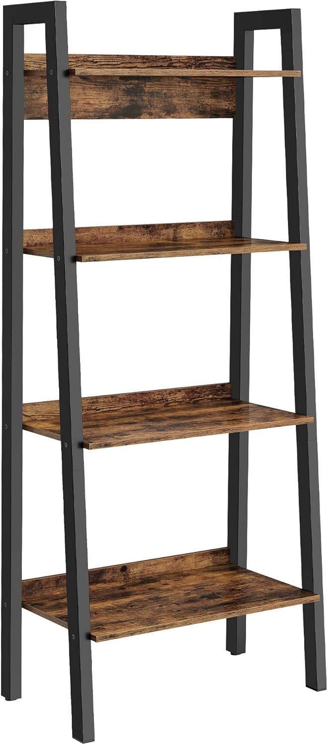 Bücherregal mit 4 Ebenen Industriestil Braun