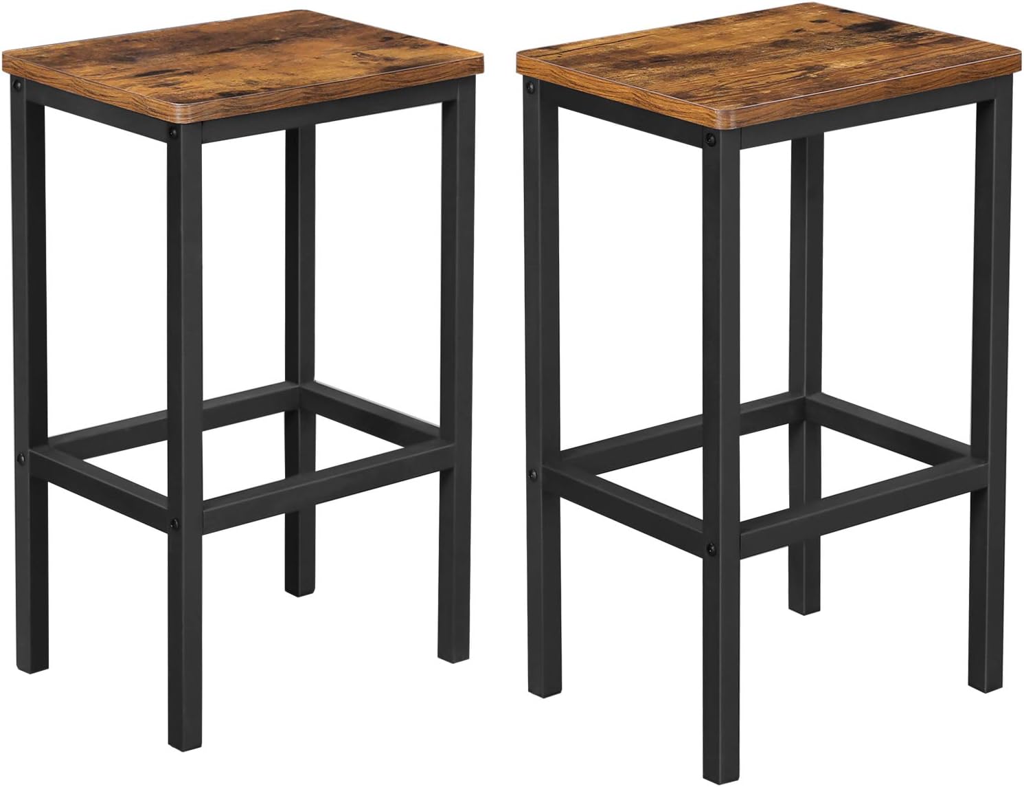 Barhocker Set Vintagebraun-Schwarz 2er Pack