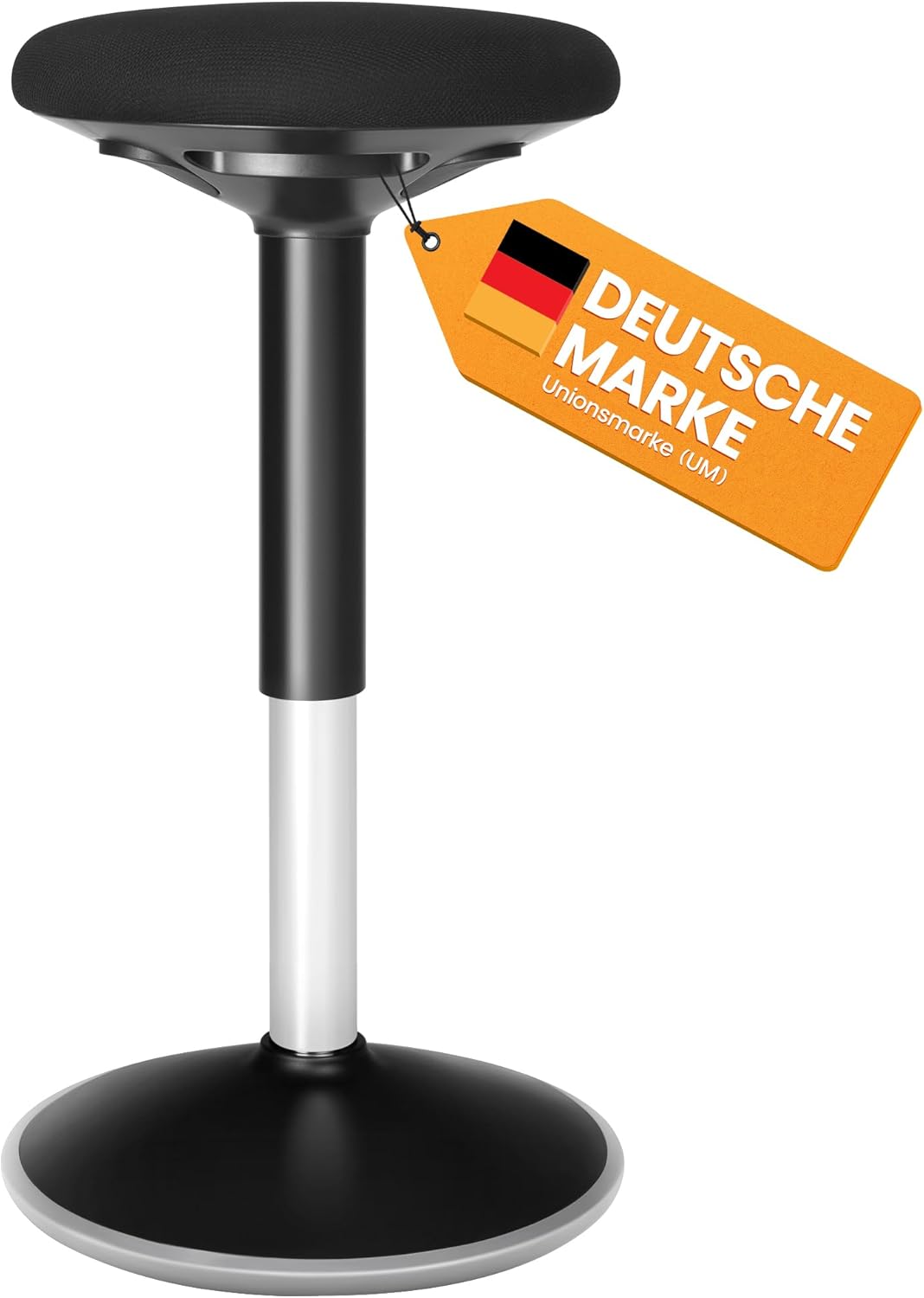 Ergonomischer Sitzhocker höhenverstellbar schwarz Stoff