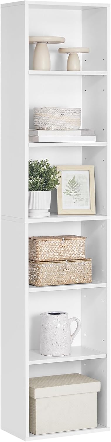 Bücherregal 6-stöckig Offenes Standregal Wolkenweiss, 24 x 40 x 178,5 cm