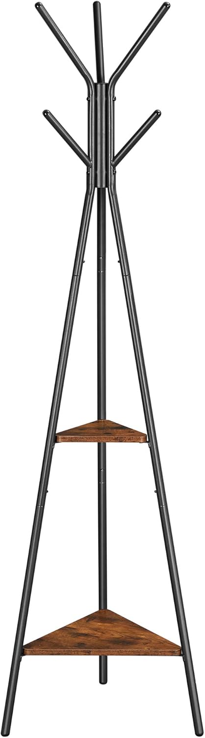 Garderobenständer Industrie-Design mit Ablagen vintagebraun-schwarz