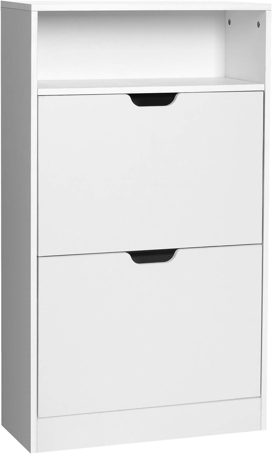 Schuhschrank 2 Klappen wolkenweiss verstellbar