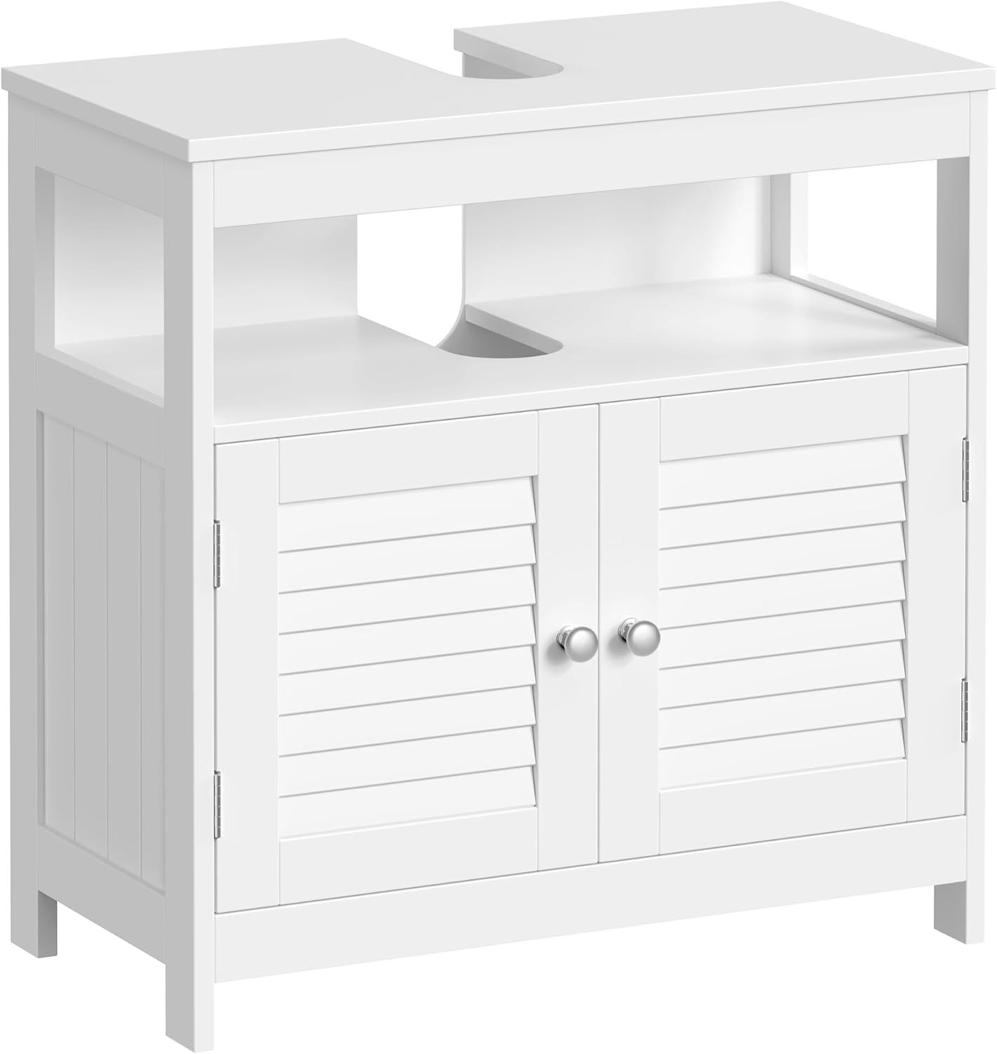 Waschbeckenunterschrank mit Lamellentüren wolkenweiss