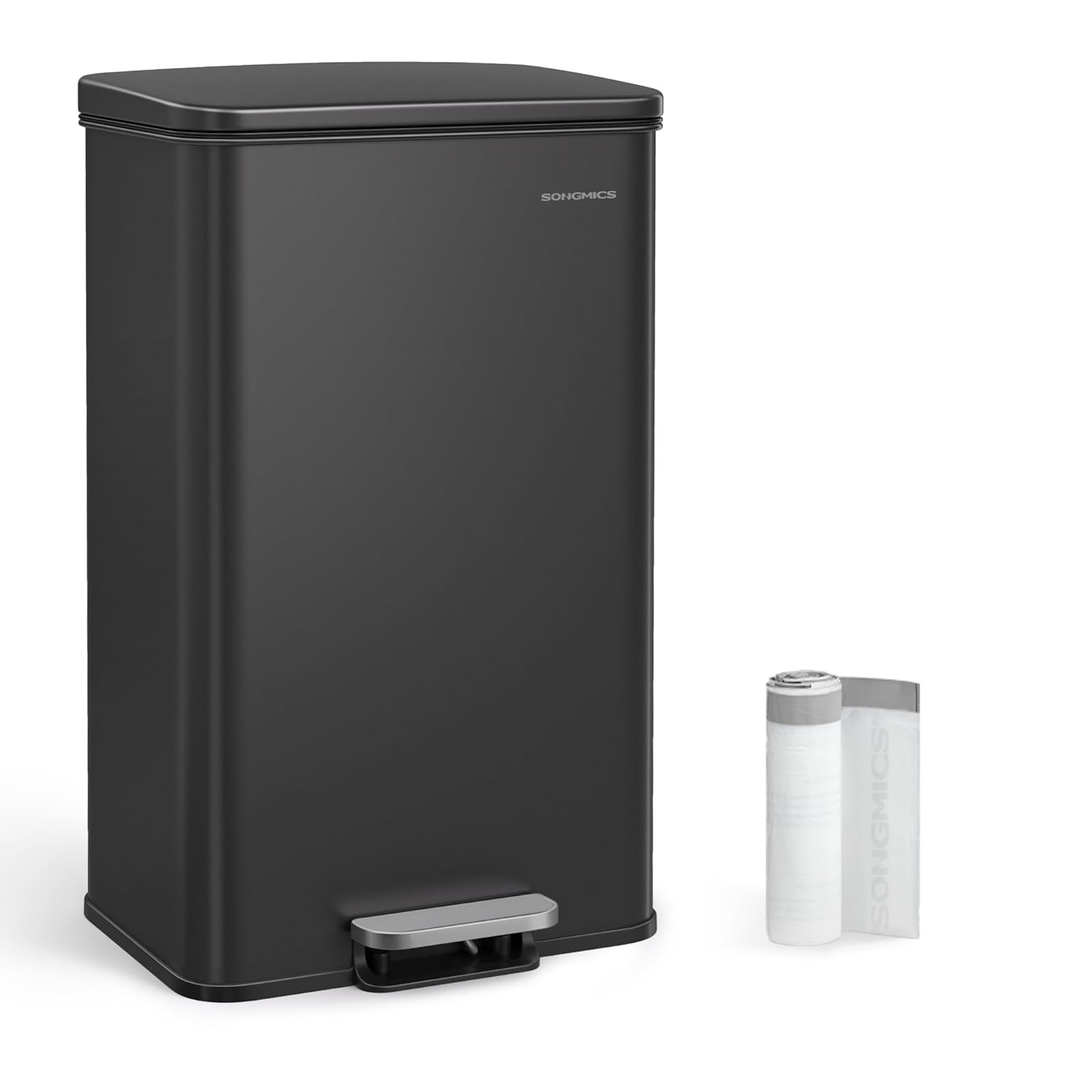 Abfalleimer 40L Softclose Schwarz Stahl