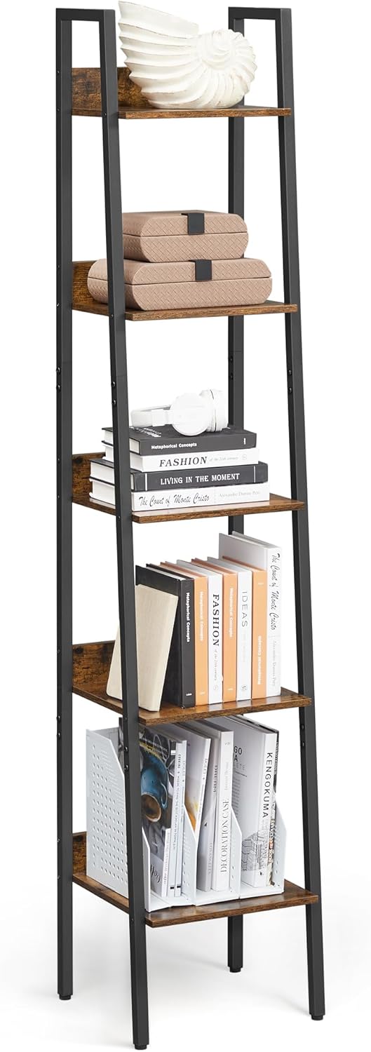 Bücherregal Leiterregal Industrie-Design Vintagebraun