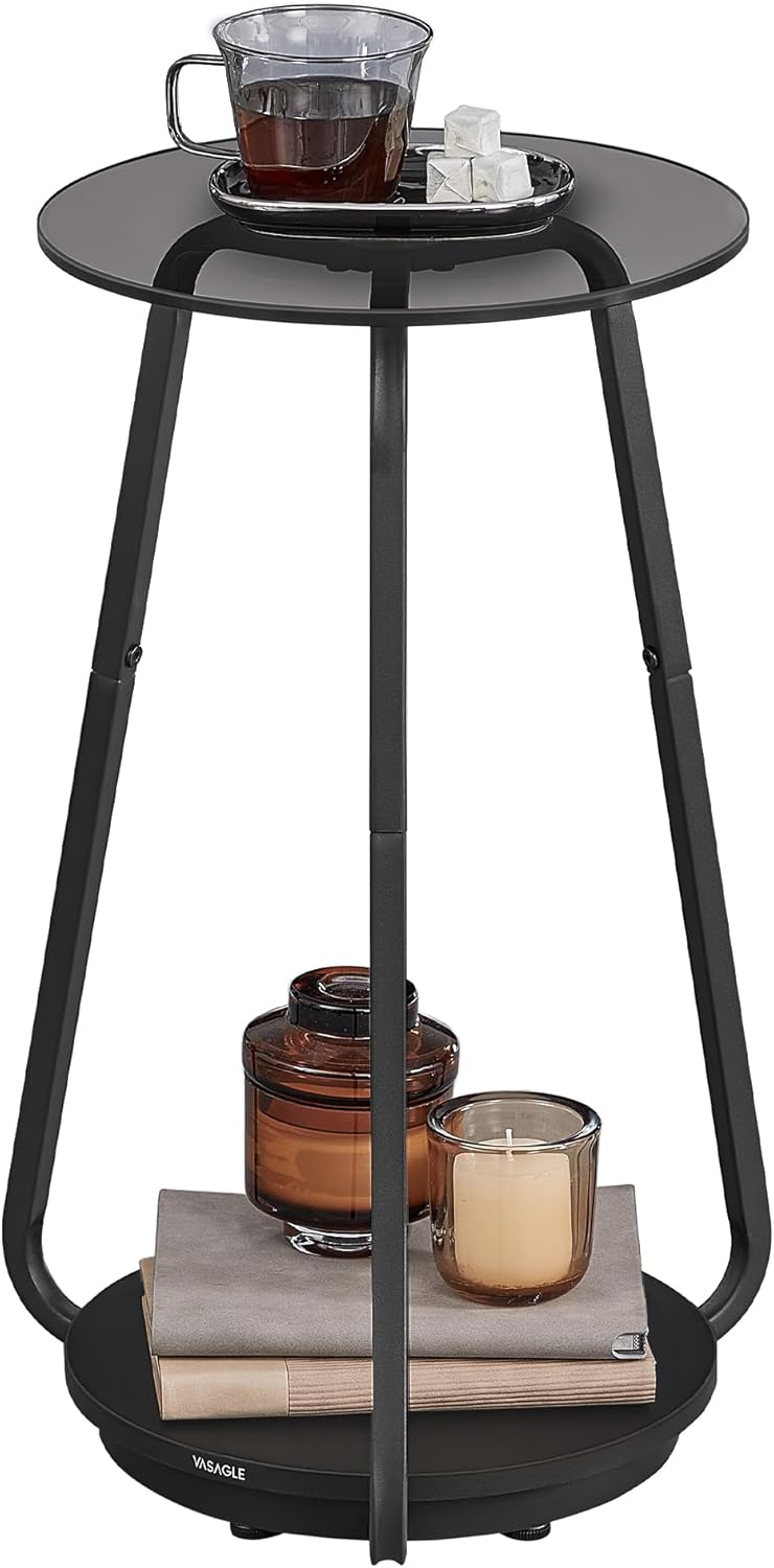 Beistelltisch rund modern schiefergrau