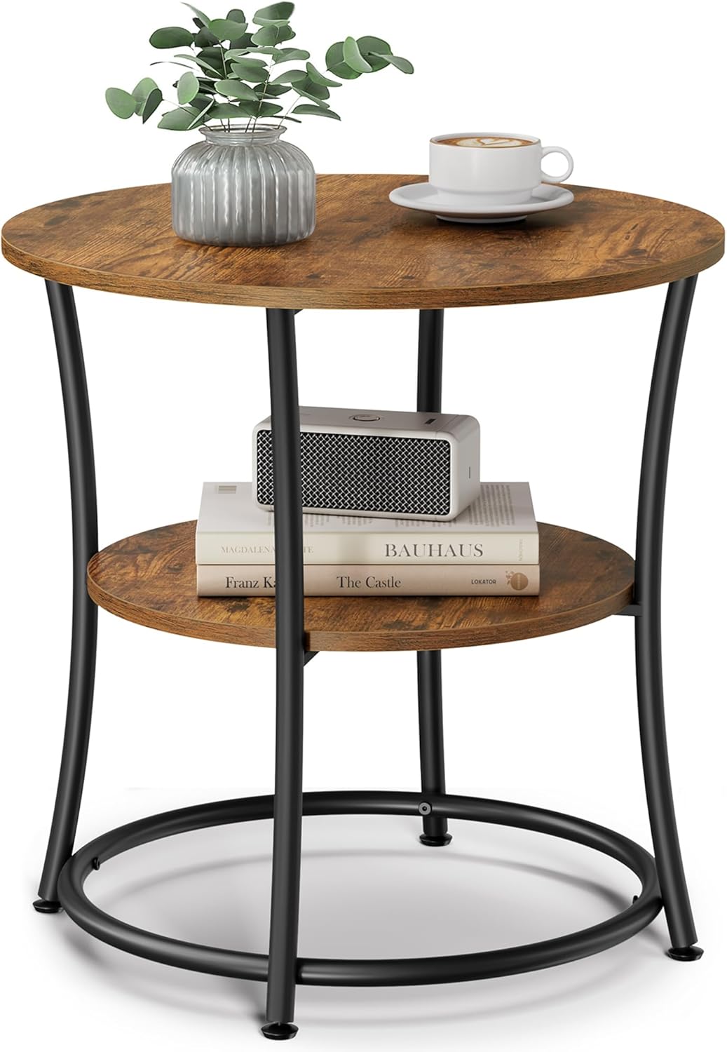 Beistelltisch Industrie-Design mit Ablagen vintagebraun