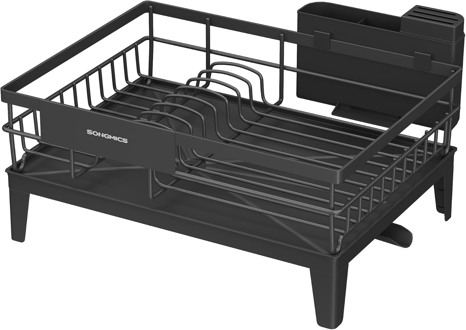 Geschirr-Abtropfgestell drehbar schwarz Kunststoff