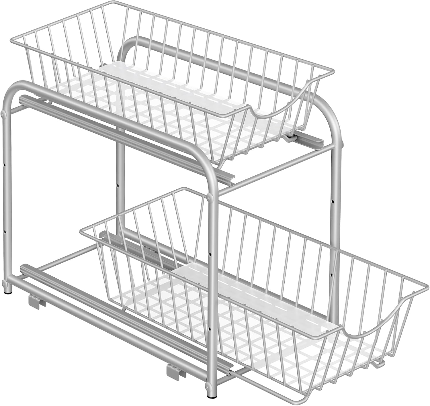 Küchenregal Ordnungssystem stapelbar Metallkörbe taubengrau