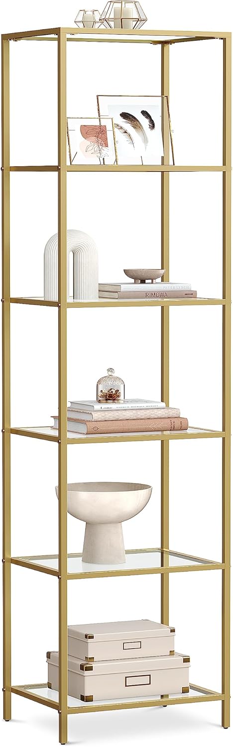 Regal mit 6 Ablagen Goldfarben