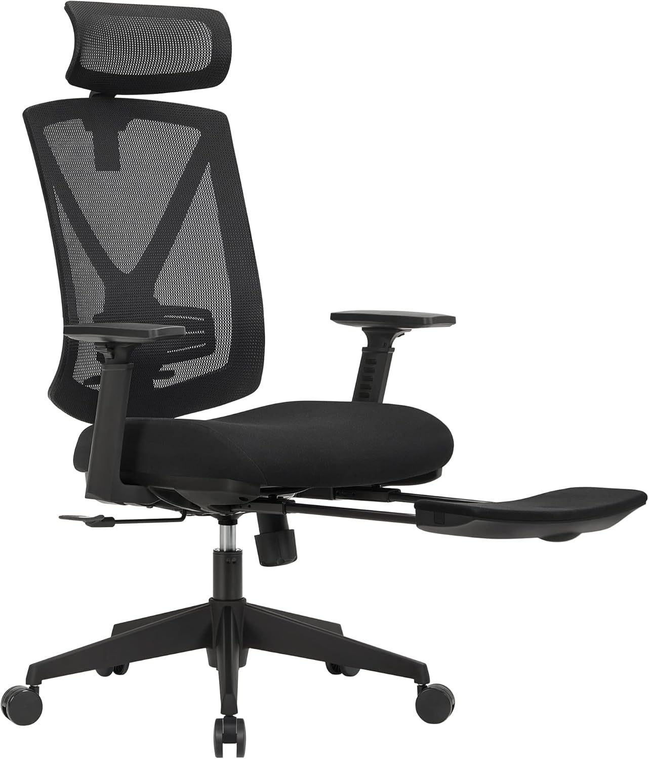 Bürostuhl Ergonomisch ausziehbare Fussstütze Verstellbar Belastbar Schwarz