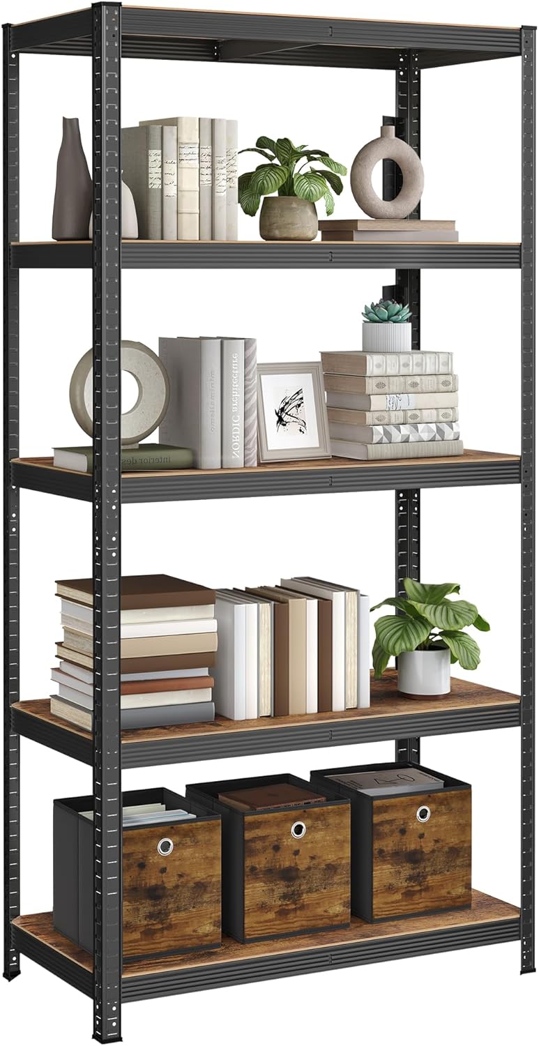 Regal Industrie Design Verstellbar Vintagebraun Schwarz