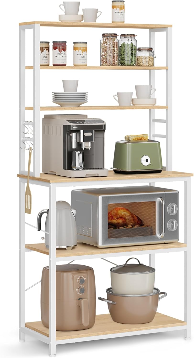 Küchenregal mit 6 Ablagen Goldeichenfarben