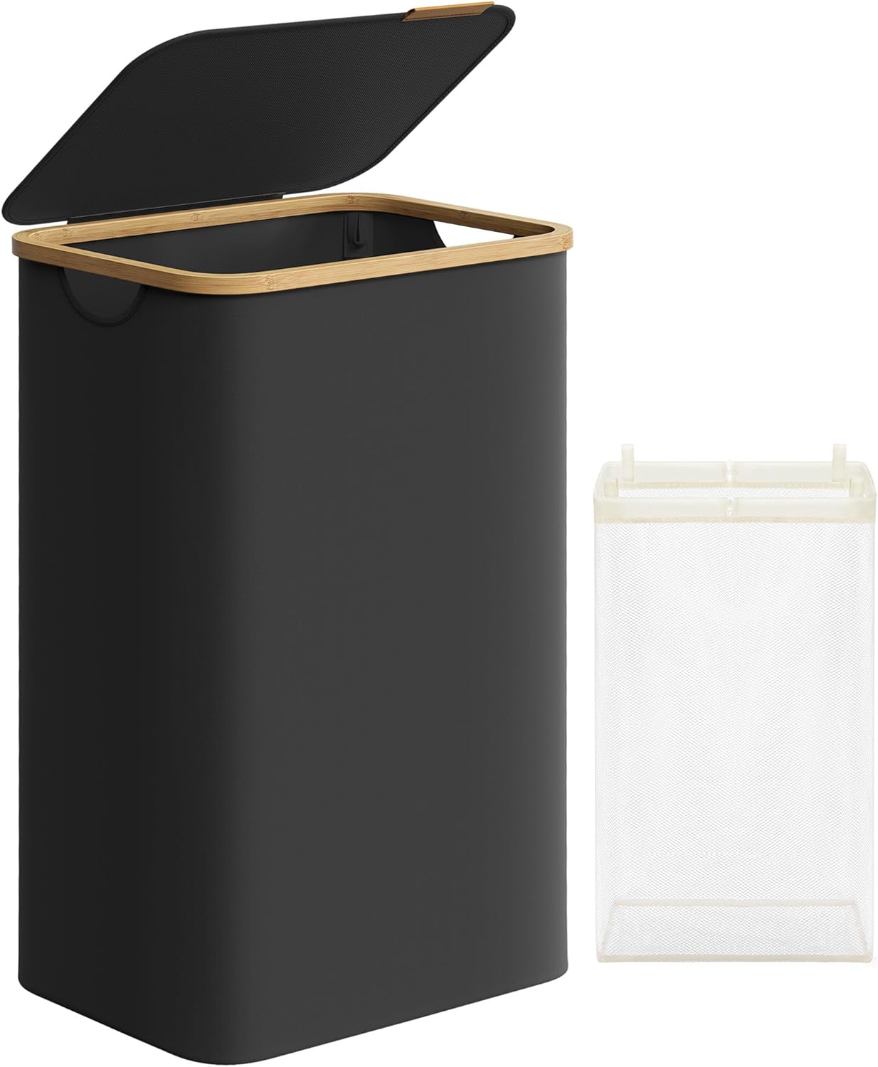 Wäschekorb zusammenklappbar mit Deckel tintenschwarz
