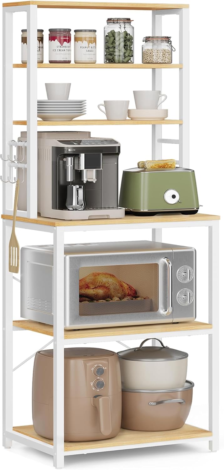 Küchenregal Standregal Mikrowellenregal Stahlrahmen Rustikal Goldeiche