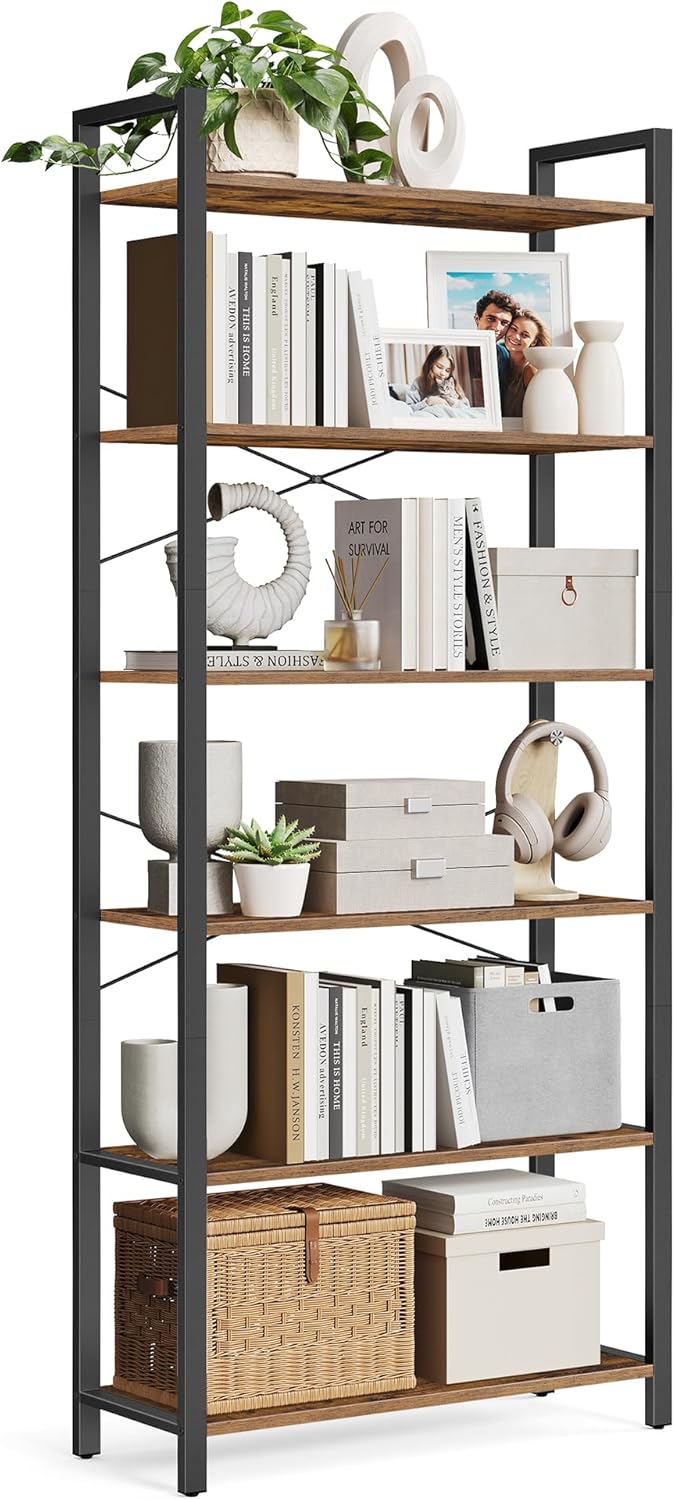 Bücherregal Industrie-Design freistehend vintagebraun-schwarz