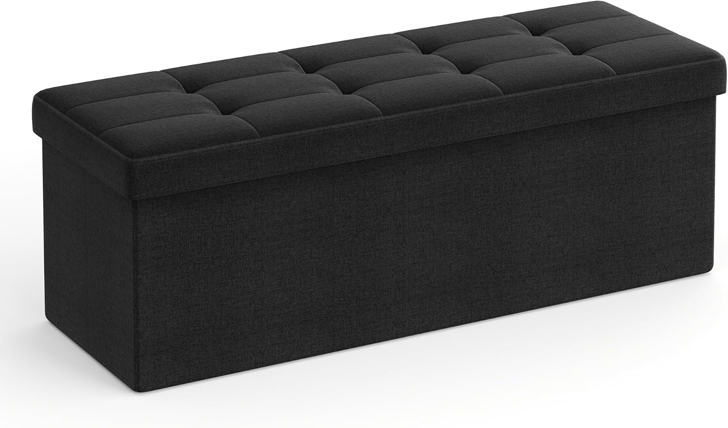 Sitzbank Sitztruhe Stauraum Klappbar Stabil Wohnzimmer Tintenschwarz