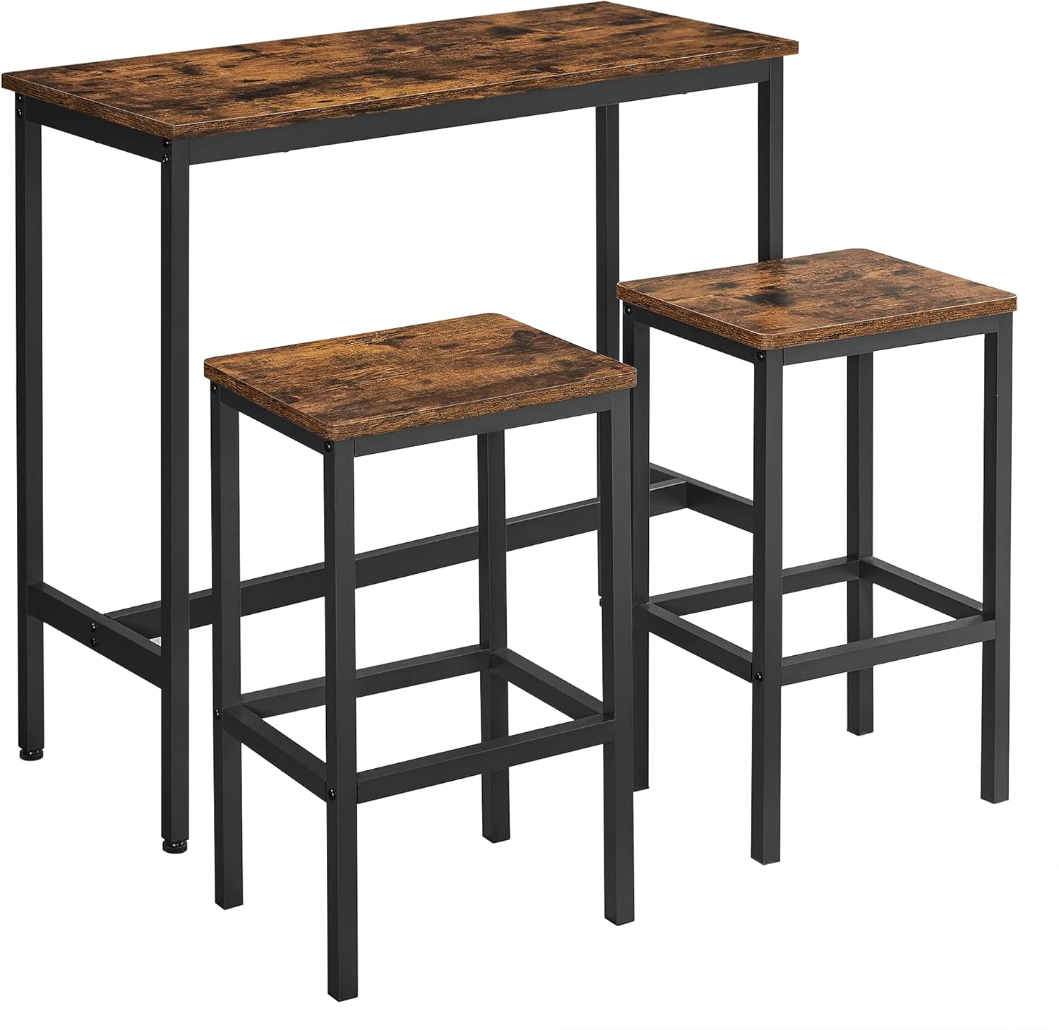 Bartisch Set Industrie Design Vintagebraun Tintenschwarz