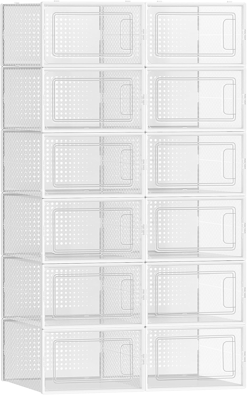 Schuhboxen Set Kunststoff Faltbar Transparent Weiss