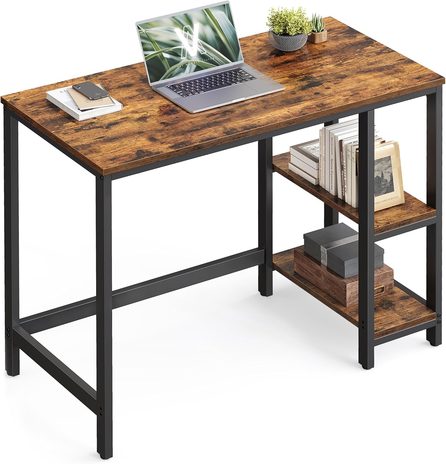 Computertisch 100x50cm vintagebraun Holzoptik