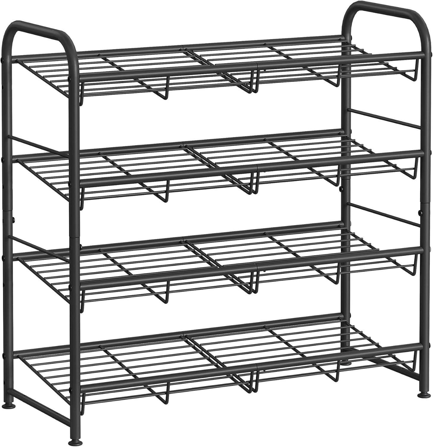 Schuhregal stapelbar für 16 Paar Schwarz