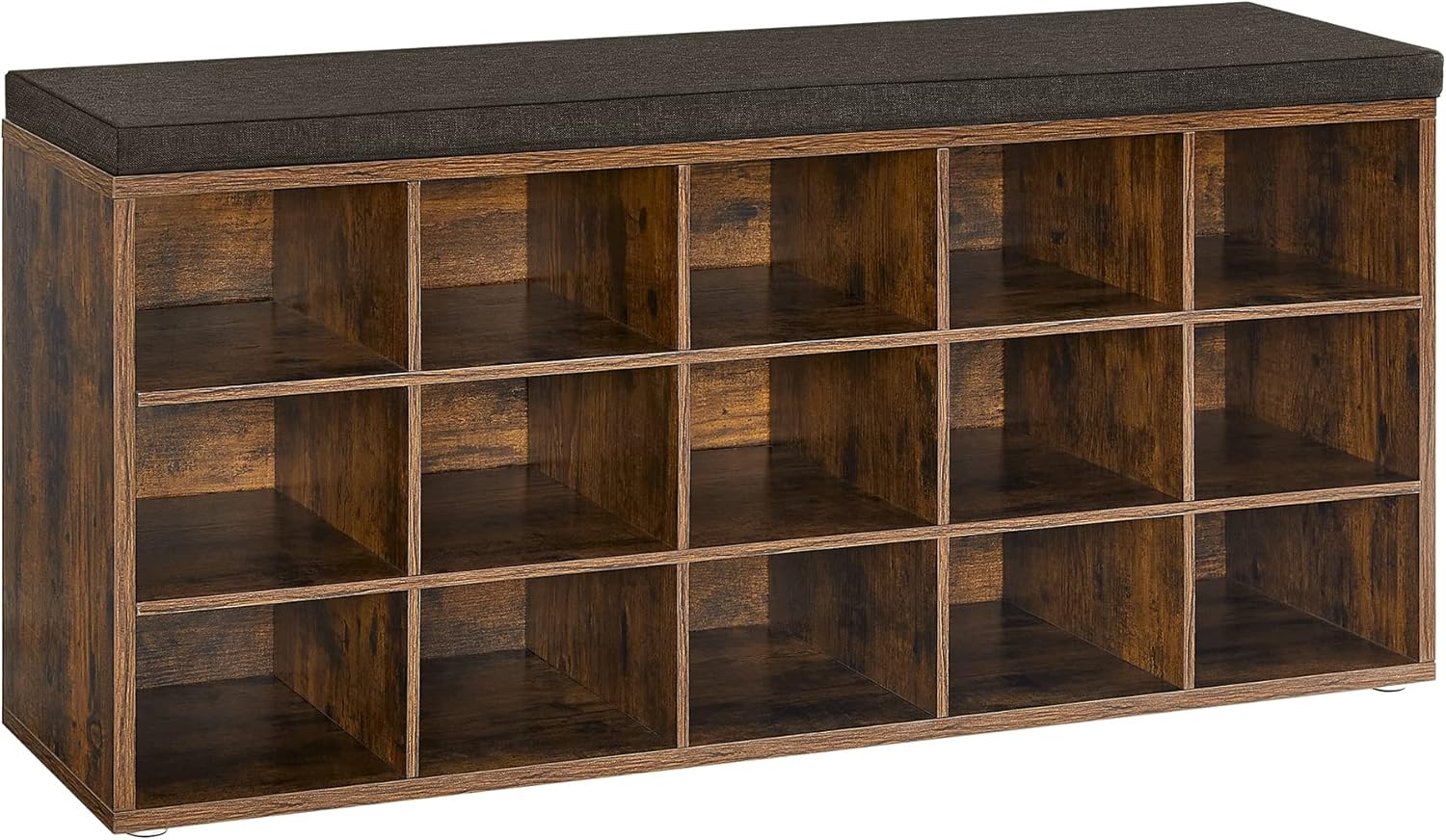 Schuhbank mit Sitzkissen vintagebraun Holz