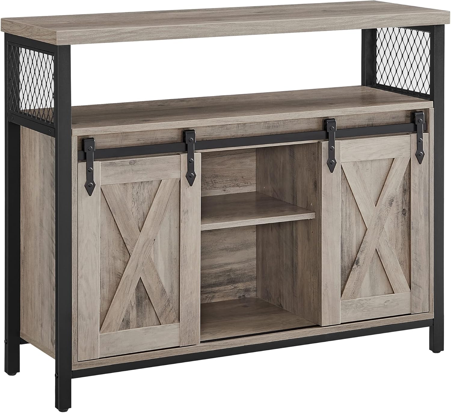 Sideboard Landhausstil Verstellbare Ablagen Wohnzimmer Greige