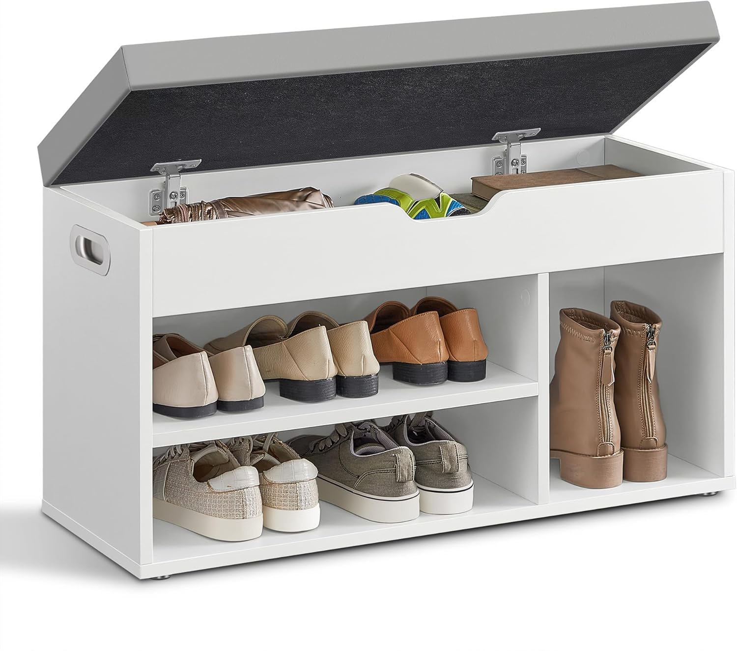 Schuhbank gepolstert mit Stauraum wolkenweiss