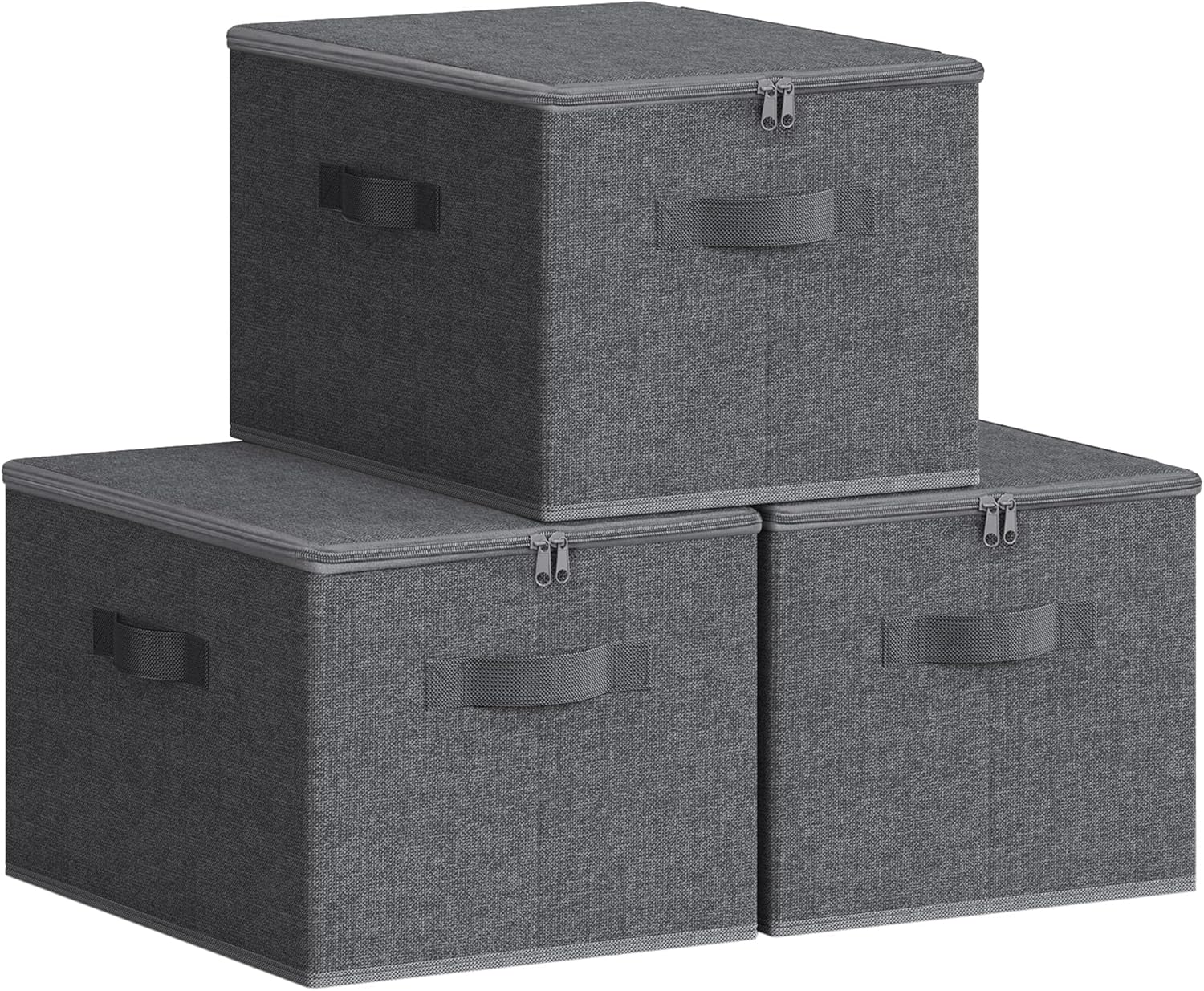 Aufbewahrungsbox faltbar mit Griffen schiefergrau 3er Set