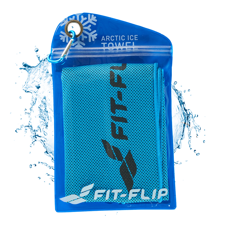 Airflip Towel Kühlhandtuch Mikrofaser mit Tasche 100x30cm Blau