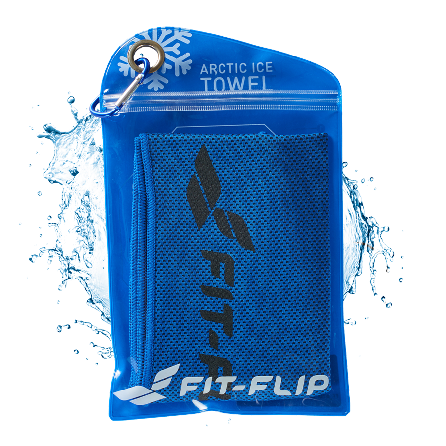Airflip Towel Kühlhandtuch Mikrofaser mit Tasche 100x30cm Dunkel Blau
