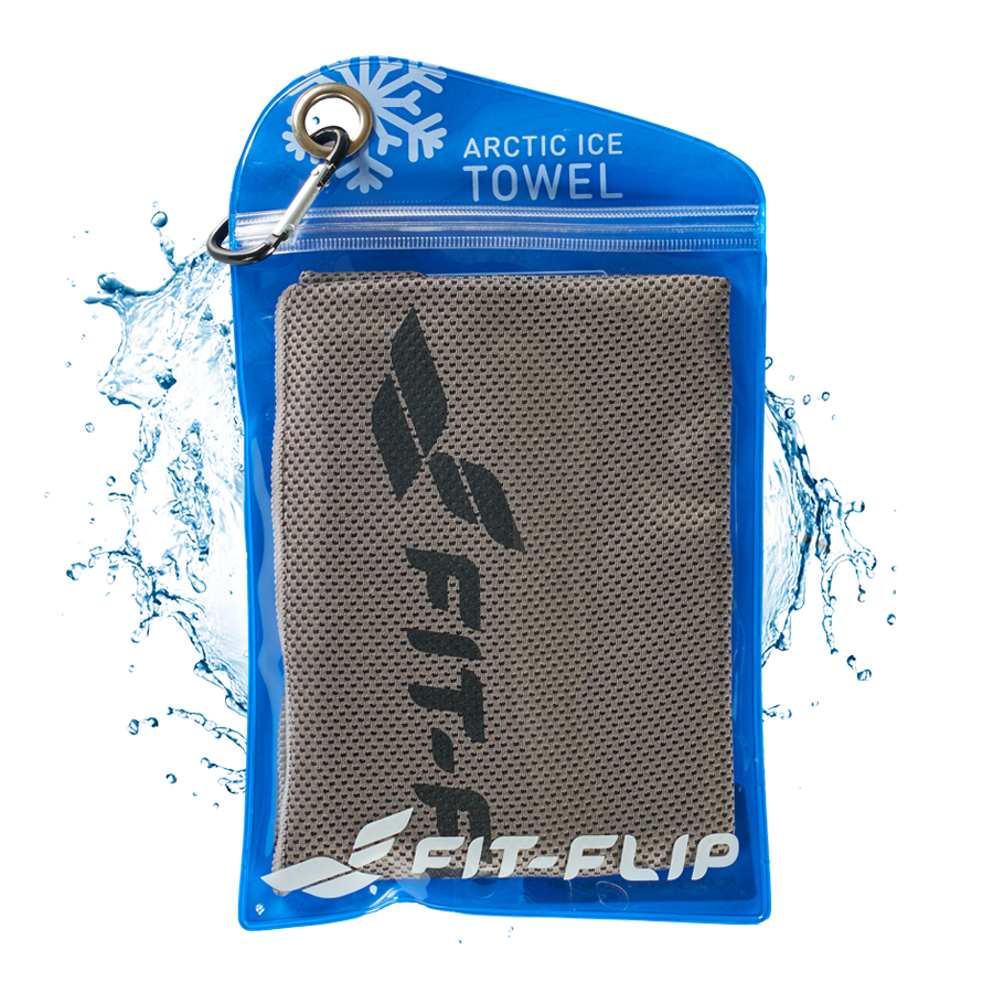Airflip Towel Kühlhandtuch Mikrofaser mit Tasche 100x30cm Grau