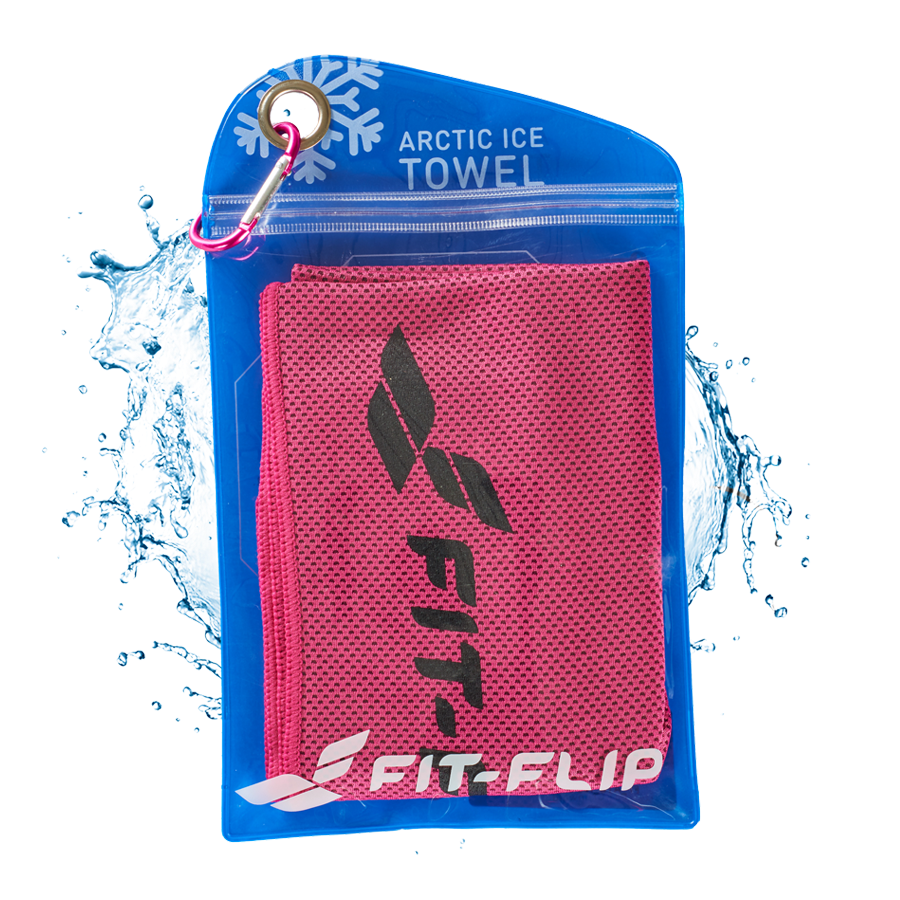 Airflip Towel Kühlhandtuch Mikrofaser mit Tasche 100x30cm Rosa