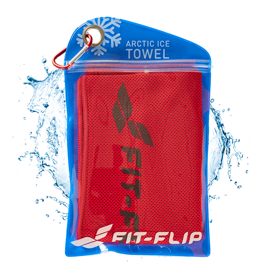 Airflip Towel Kühlhandtuch Mikrofaser mit Tasche 100x30cm Rot