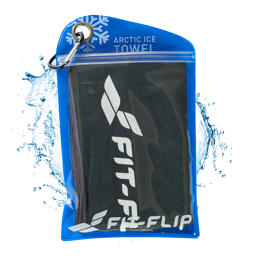 Airflip Towel Kühlhandtuch Mikrofaser mit Tasche 100x30cm Schwarz
