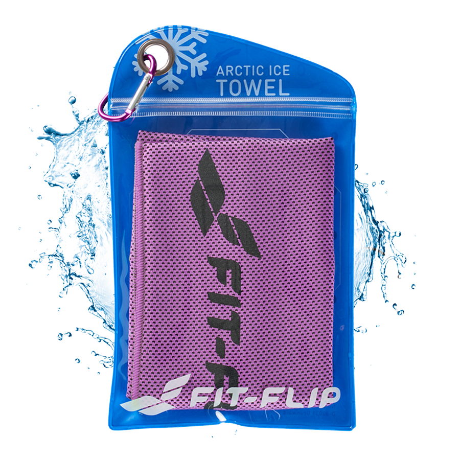 Airflip Towel Kühlhandtuch Mikrofaser mit Tasche 100x30cm Violett