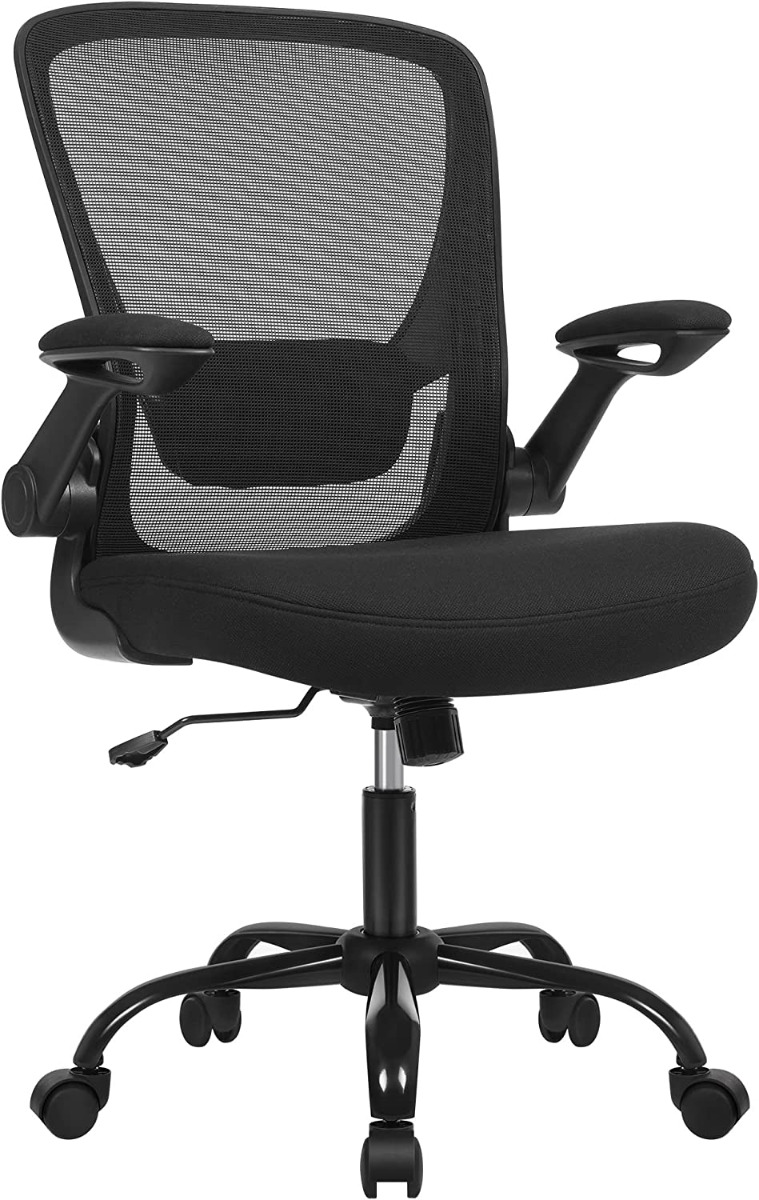 Bürostuhl Schreibtischstuhl Hochklappbare Armlehnen Schwarz