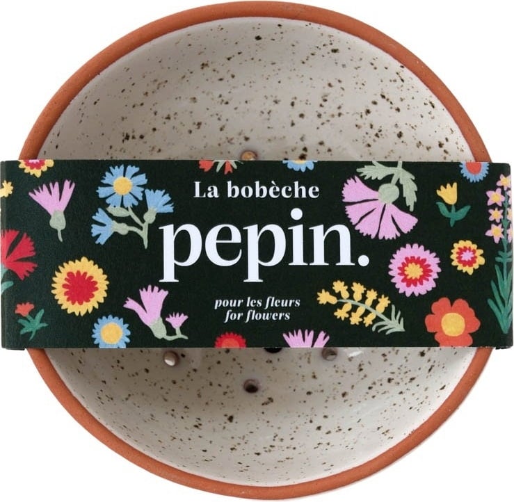 Wabenvase Blumenfrosch Weiss gesprenkelt