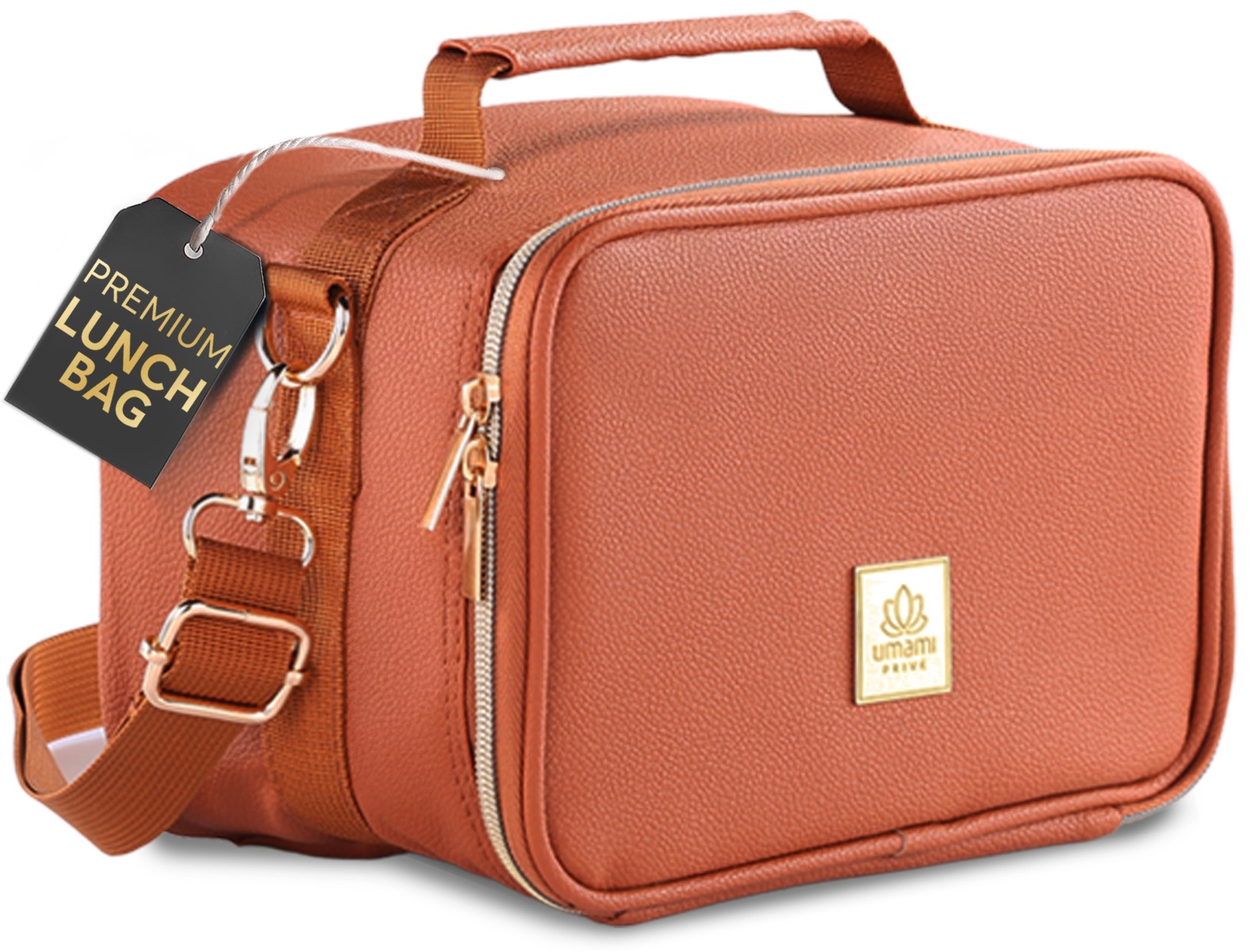 Insulated Lunch Bag Elegant Brown Premium