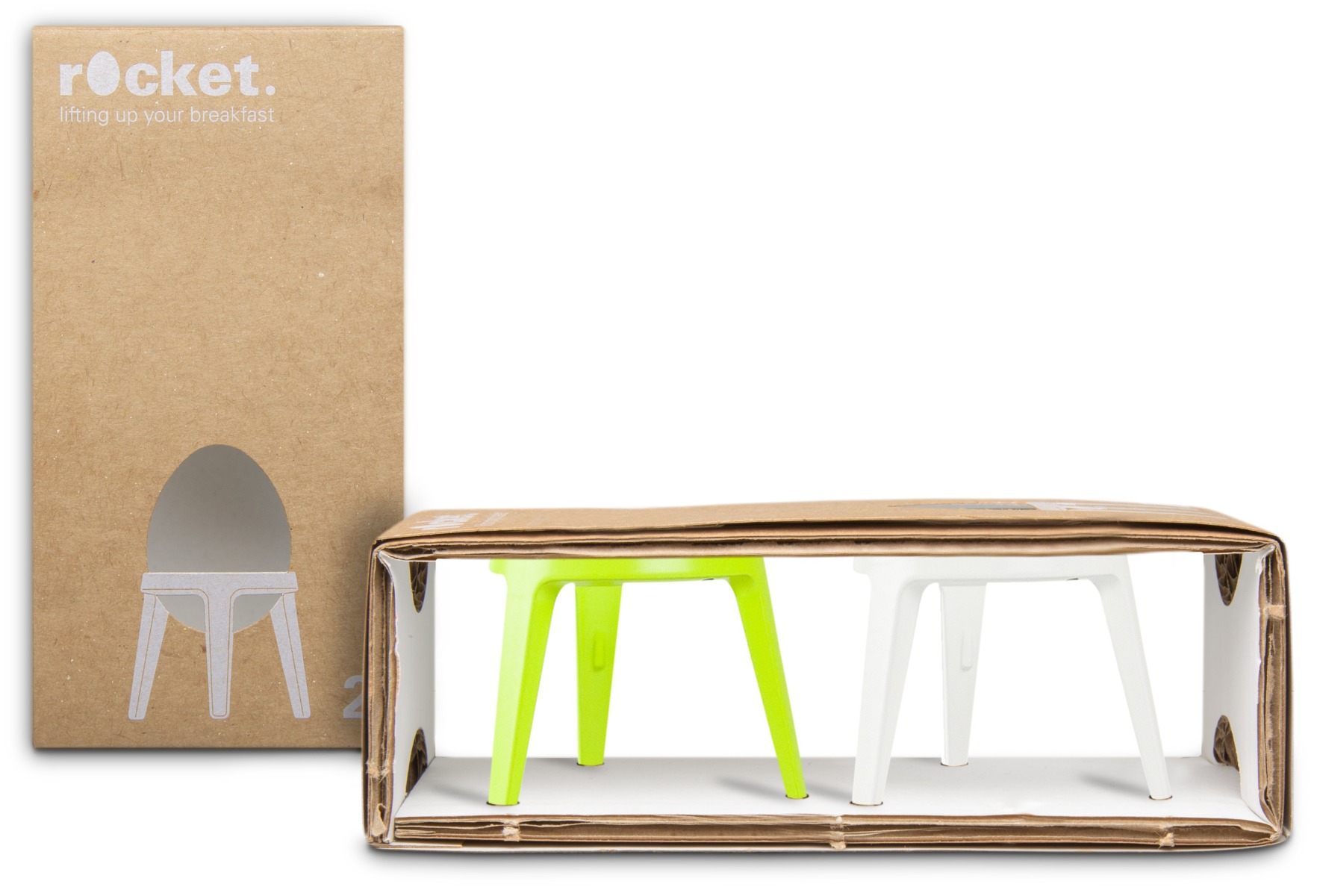 Eierbecher 2er-Set Limette + Weiss