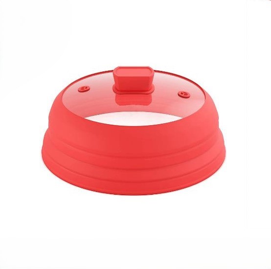 Mikrowellendeckel Abdeckhaube Silikon faltbar rot