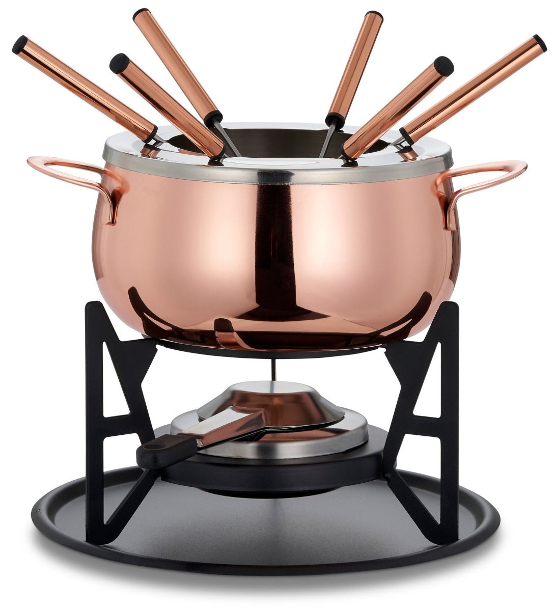 Fondue Set Edelstahl Rosegold